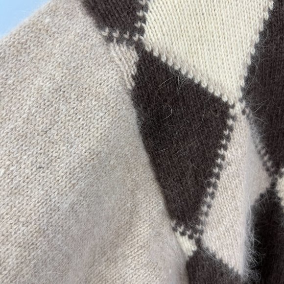 Vintage‎ Rafaella Angora Wool Blend Diamond Argyle Sweater Made in Hong K… - Picture 3 of 7